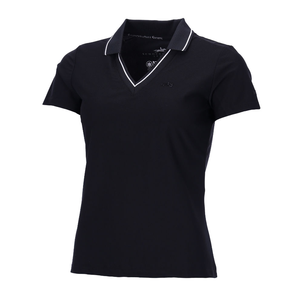 Schockemöhle SPMiley Polo T-Shirt Damen - black, Größe XS