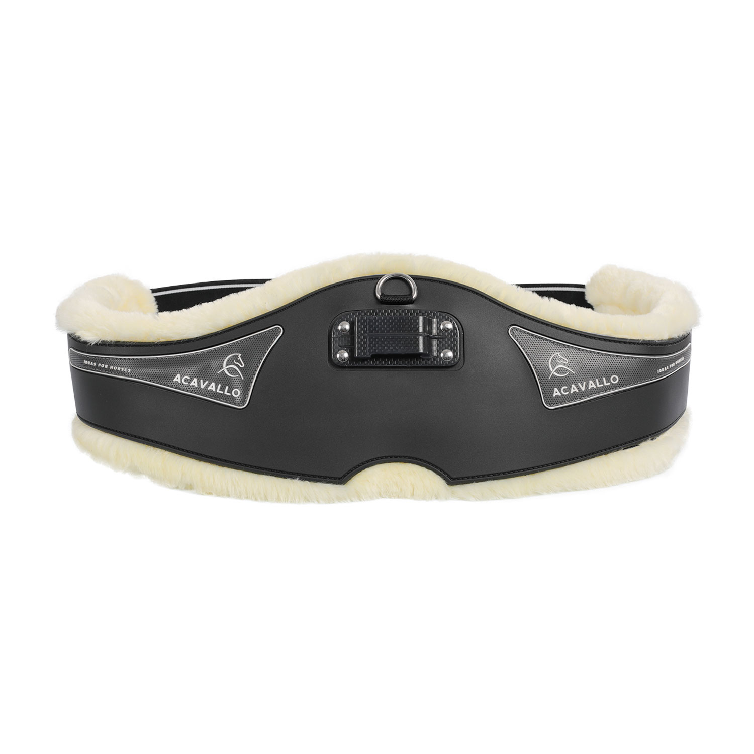 Acavallo Langgurt Anatomic PVC+Gel mit Eco-Wolle - schwarz, Größe 135