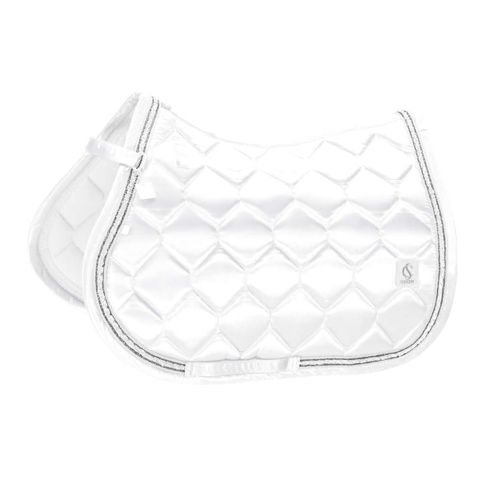 Eskadron Classic Sports 26 Satin Frills Schabracke - white, Größe Warmblut Dressur