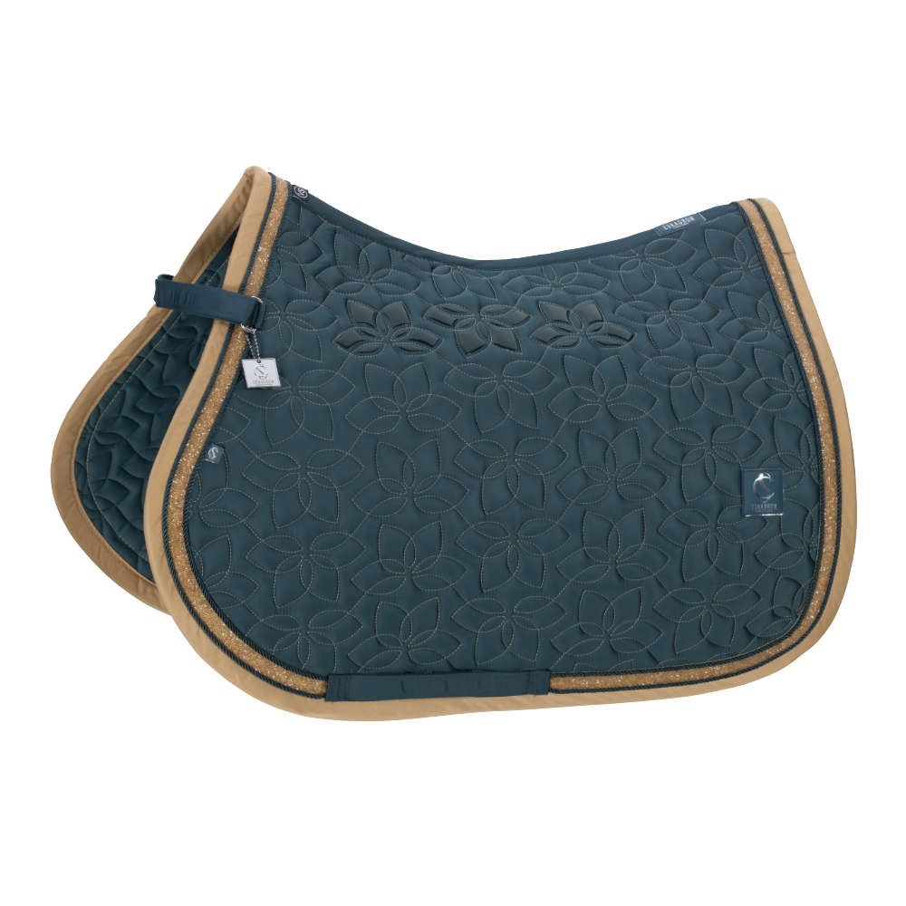 Eskadron Classic Sports 26 Glossy Jewel Contrast Schabracke - ocean, Größe Warmblut Dressur