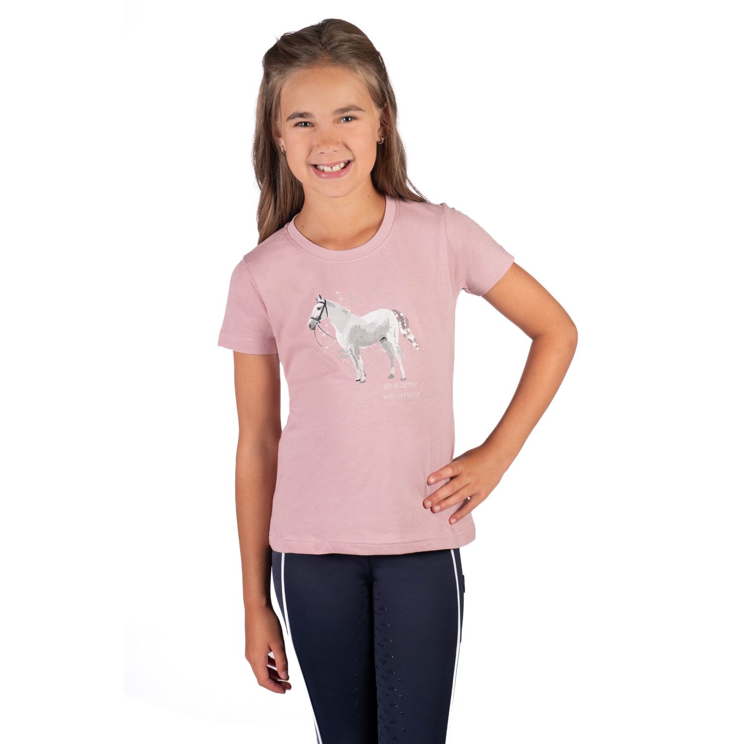 HKM T-Shirt Sparkle - altrosa, Größe 146/152