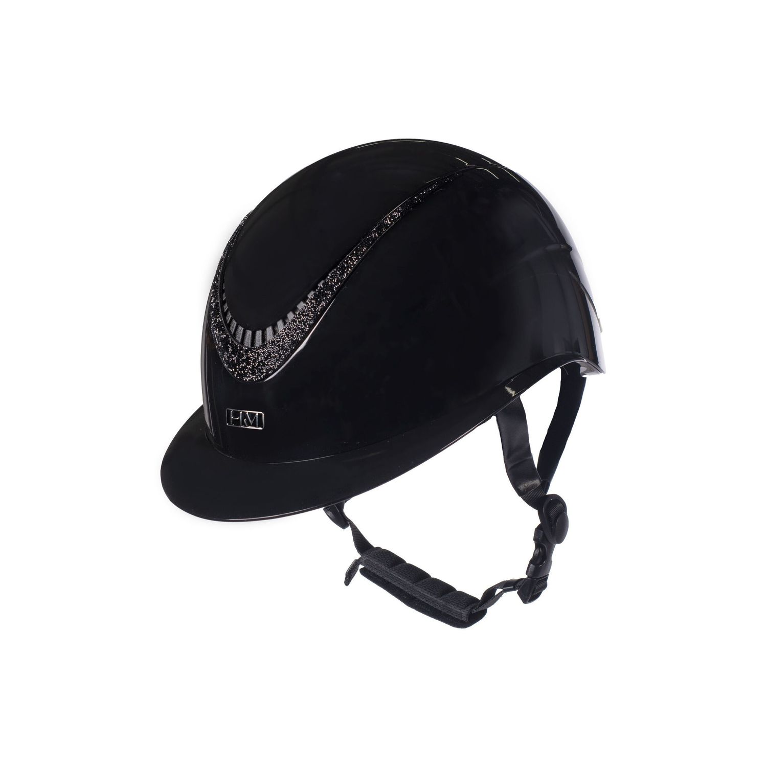 HKM Reithelm Alarion Brillant - schwarz/schwarz, Größe S (52-54 cm)