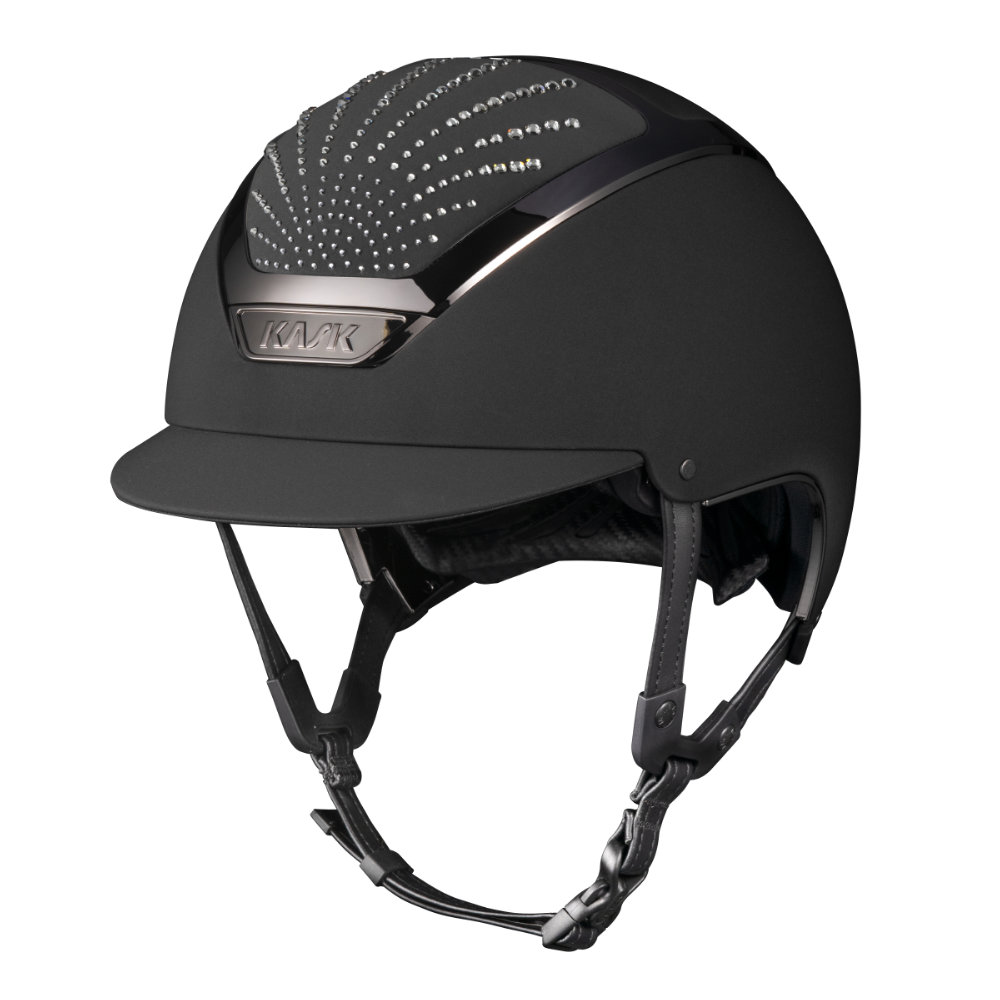 KASK Dogma Chrome Swarovski Vibe Reithelm - black/black/graphite, Größe 54