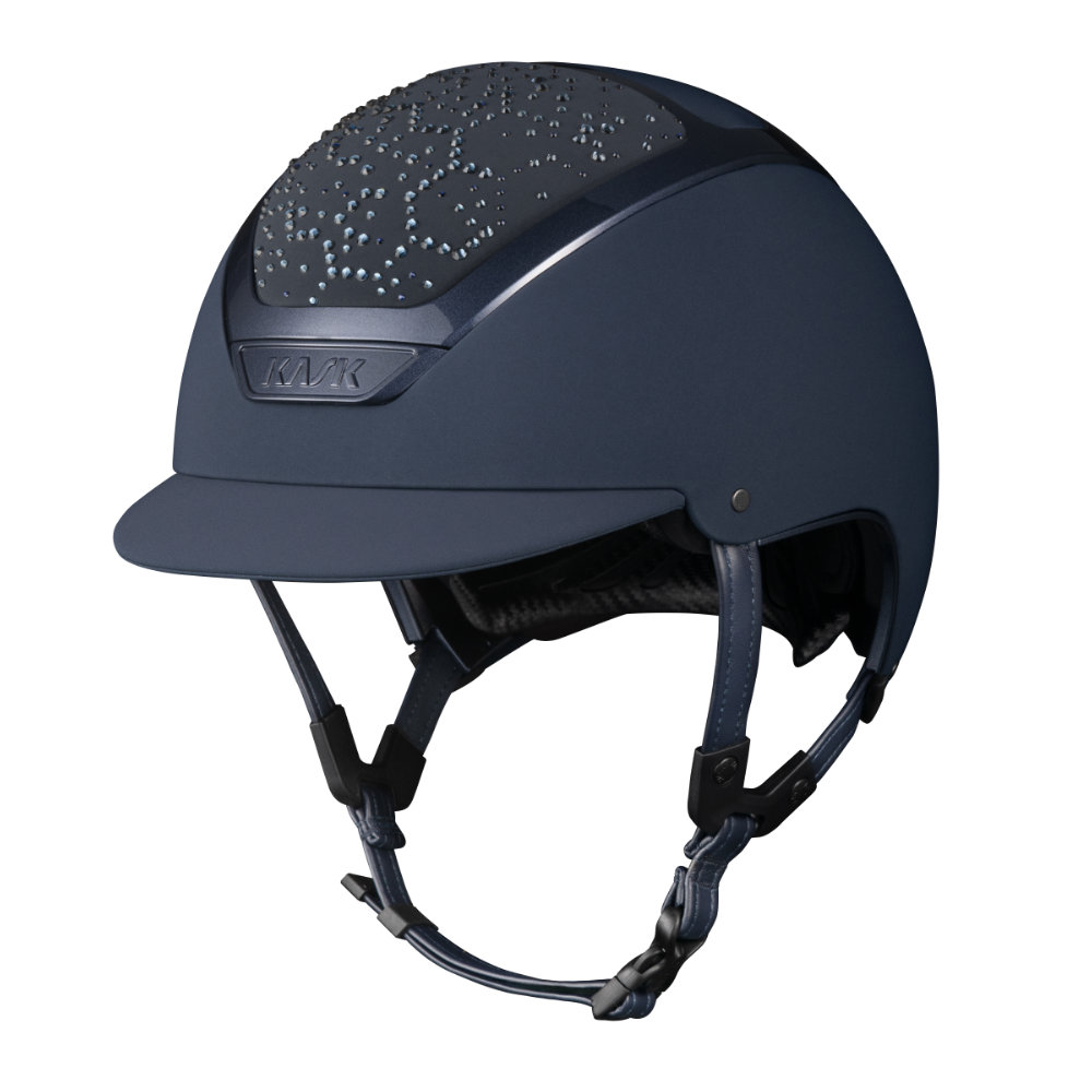 KASK Dogma Chrome Swarovski Vibe Reithelm - navy/navy/montana mix, Größe 57