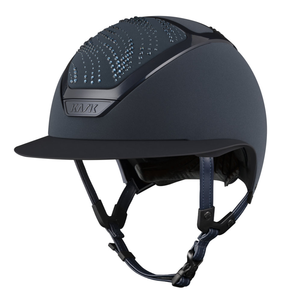 KASK Star Lady Chrome Swarovski Flow Reithelm - navy/navy/montana, Größe 55