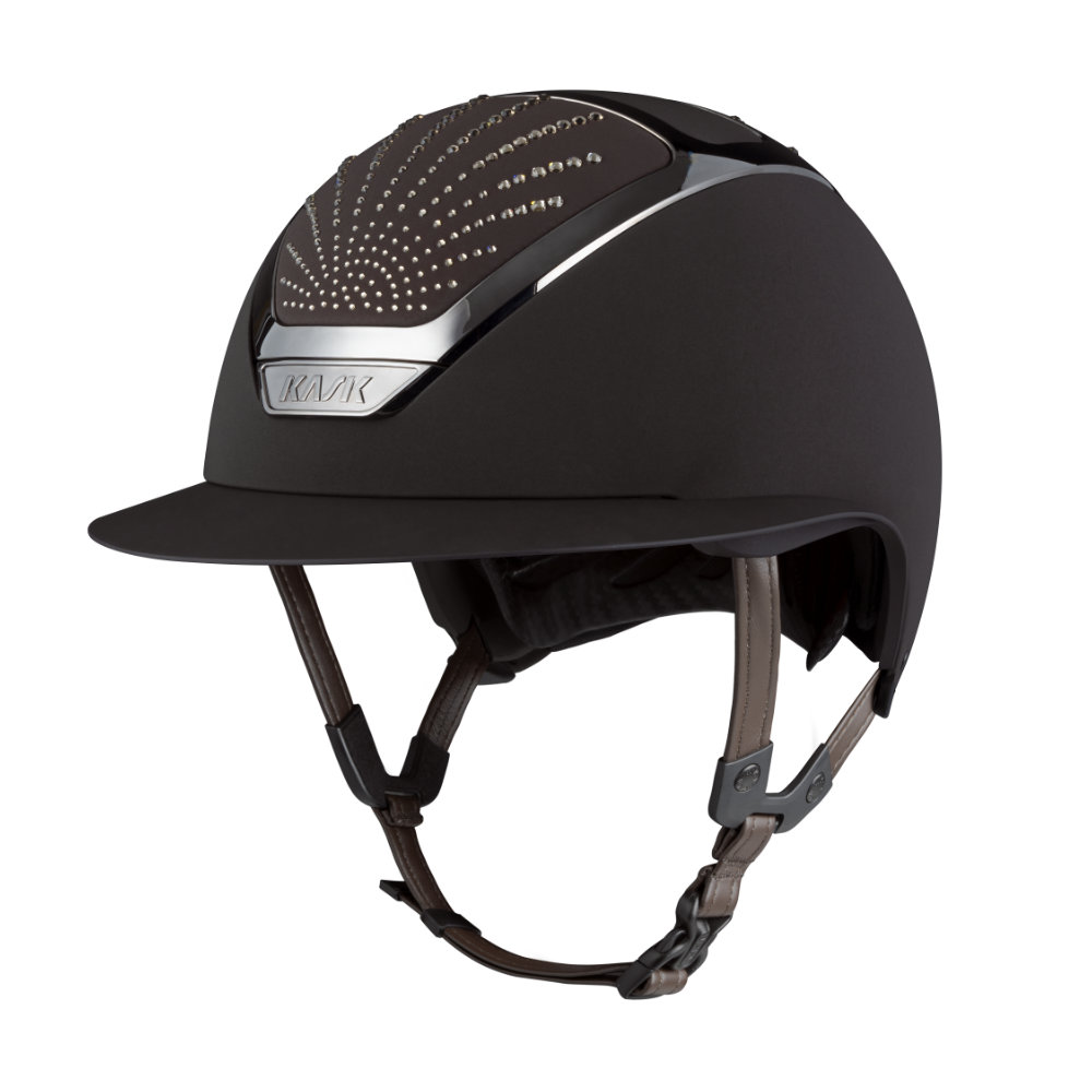 KASK Star Lady Chrome Swarovski Origin Reithelm - brown/brown/greige, Größe 57
