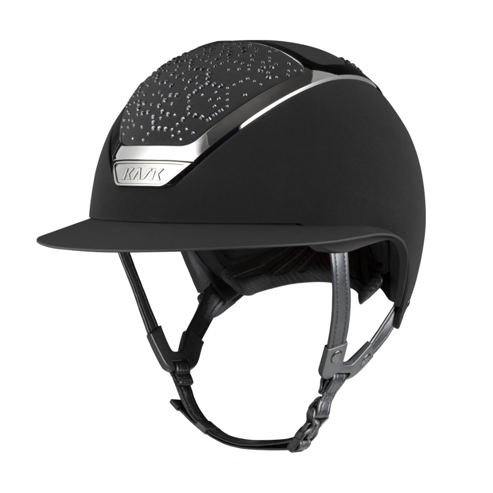 KASK Star Lady Chrome Swarovski Vibe Reithelm - black/black/graphite mix, Größe 58