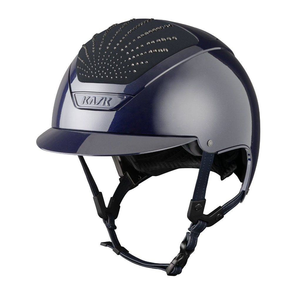 KASK Dogma Pure Shine Swarovski Origin Reithelm - atlantic blue/atlantic blue/graphite, Größe 58