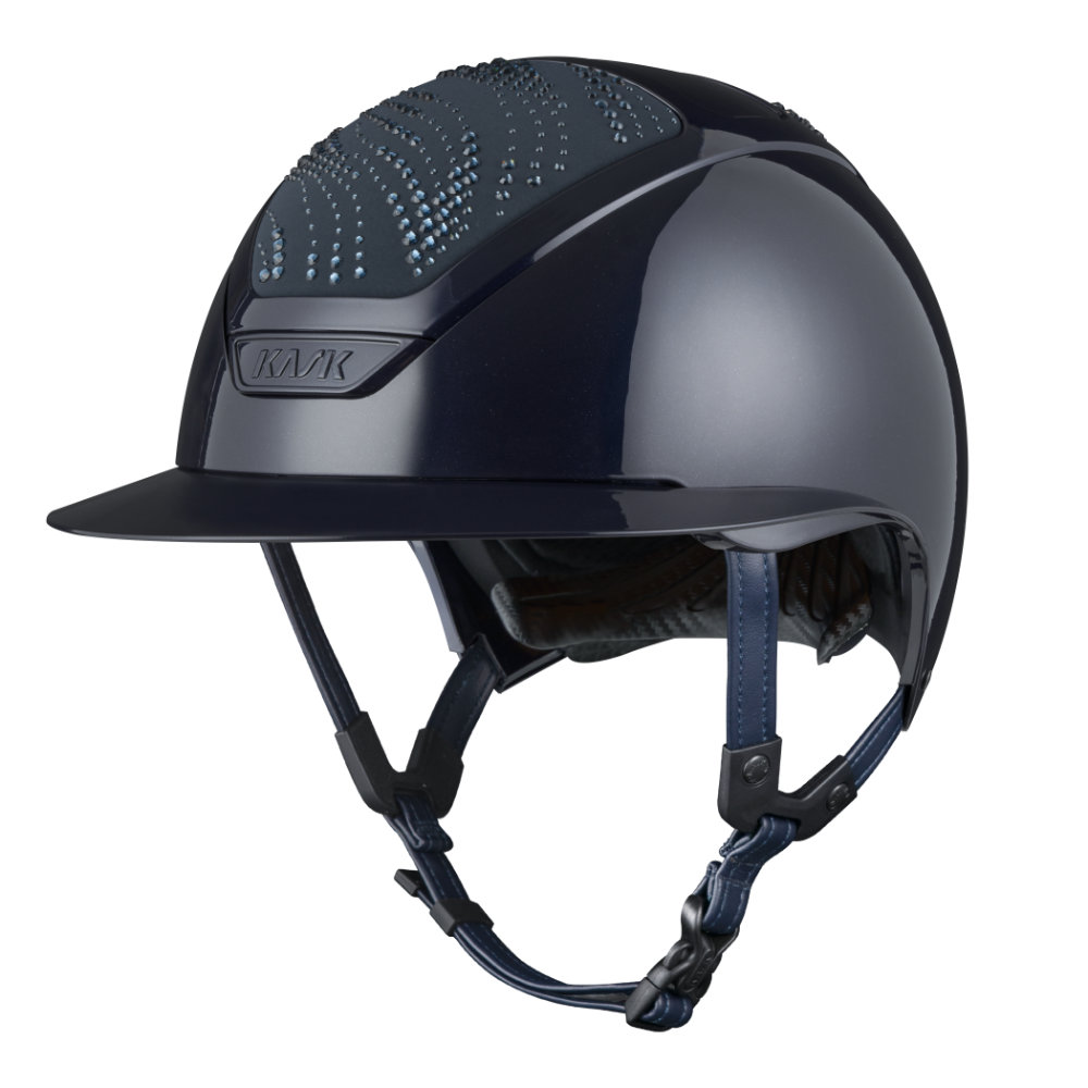KASK Star Lady Pure Shine Swarovski Flow Reithelm - atlantic blue/atlantic blue/montana, Größe 57