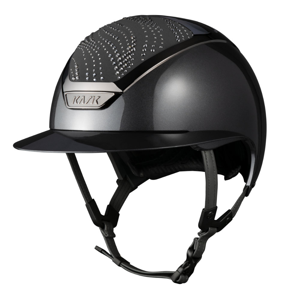 KASK Star Lady Pure Shine Swarovski Flow Reithelm - anthracite/anthracite/graphite mix, Größe 54