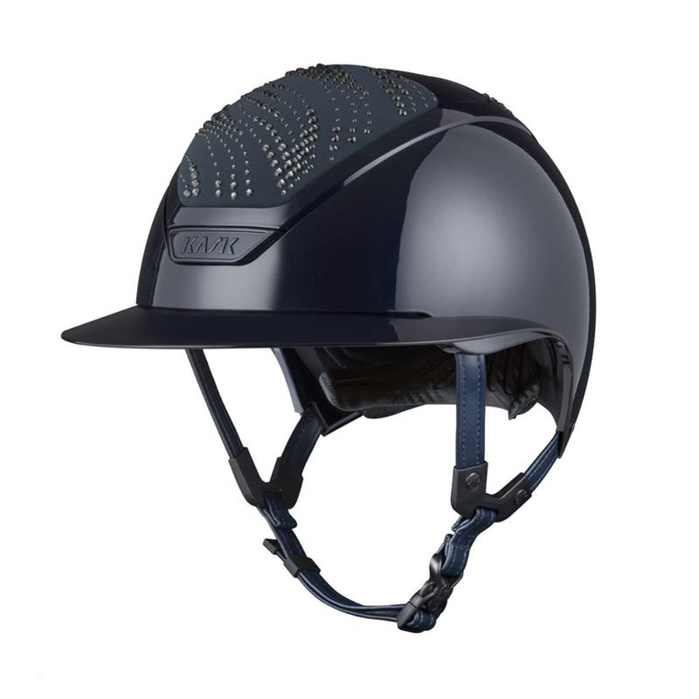 KASK Star Lady Pure Shine Swarovski Flow Reithelm - atlantic blue/atl.blue/graphite mix, Größe 57