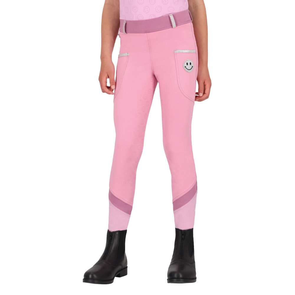 QHP Reitleggings Rosalynn Junior Vollbesatz - cheery pink, Größe 140