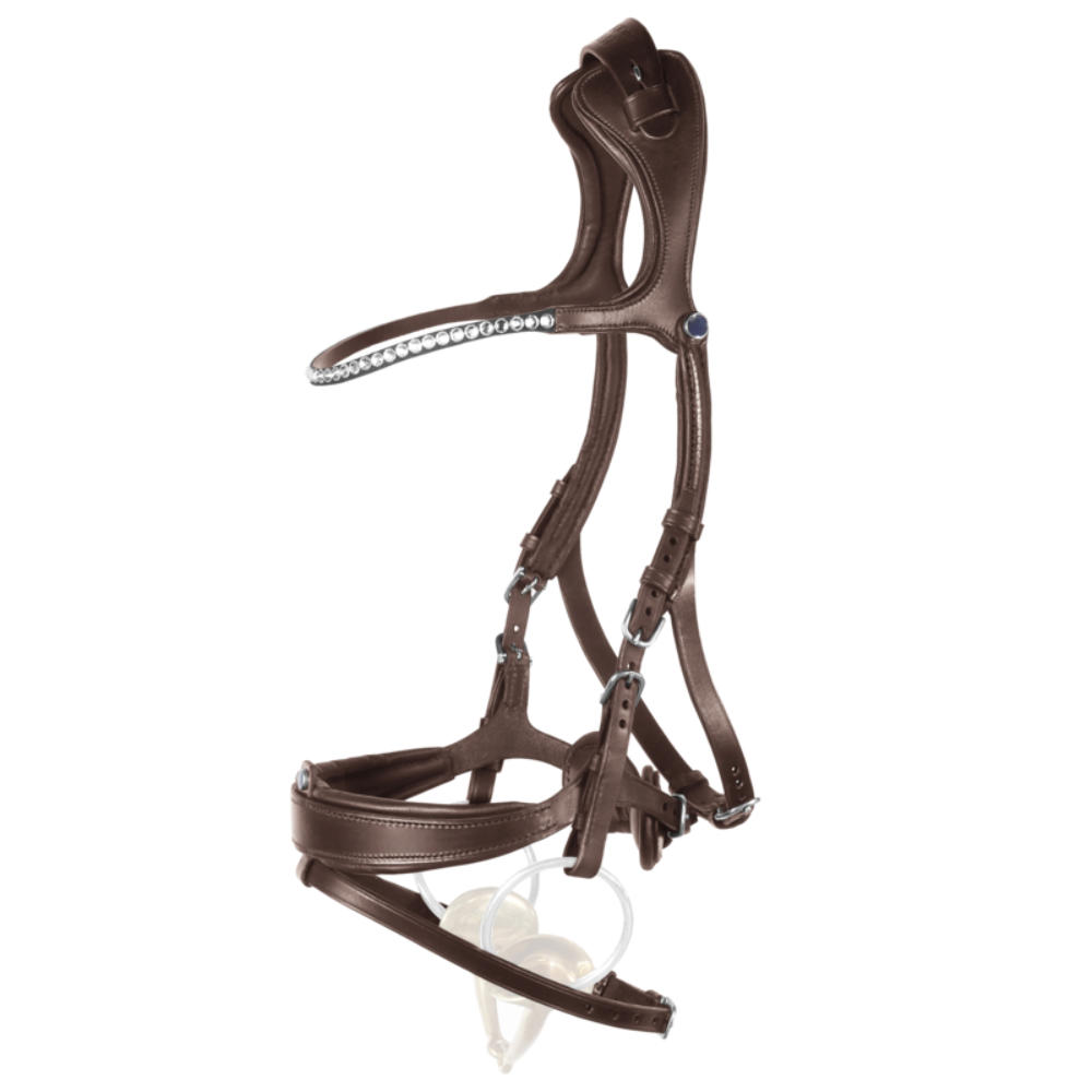 Stübben Trensenzaum Freedom II mit Strass mit Kombinierten Reithalfter - ebony/ebony, Größe Warmblut