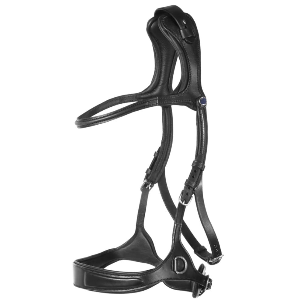 Stübben Trensenzaum Freedom II gebisslos mit Kombinierten Reithalfter - black/black, Größe Warmblut Extra