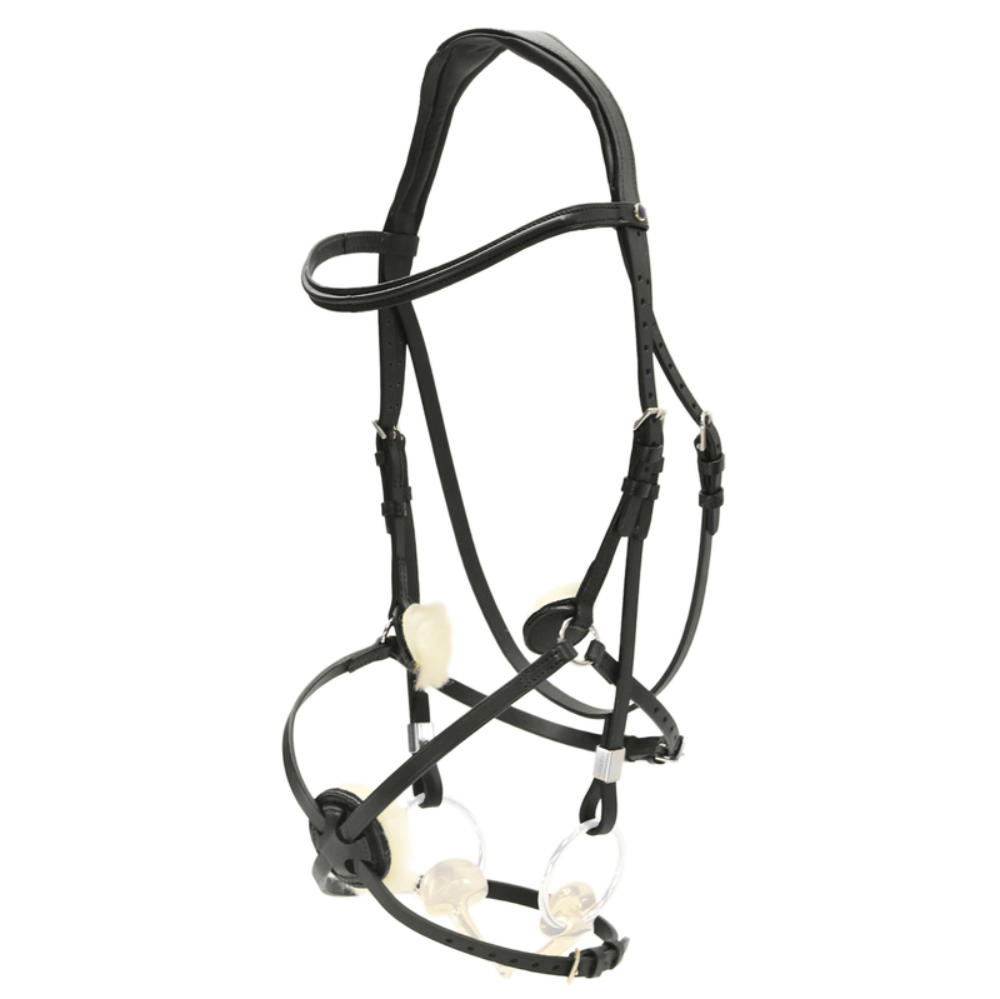 Stübben Trense Sligo mit Slide&Lock mit Mexikanischen Reithalfter - black/black, Größe Vollblut