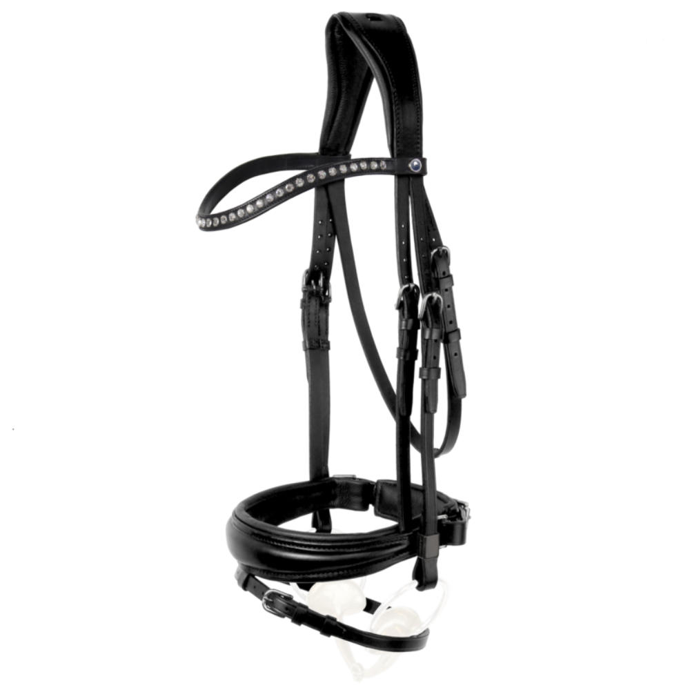 Stübben Kandare mit Kombinierten Reithalfter Switch Leitrim - black/black, Größe Warmblut Extra