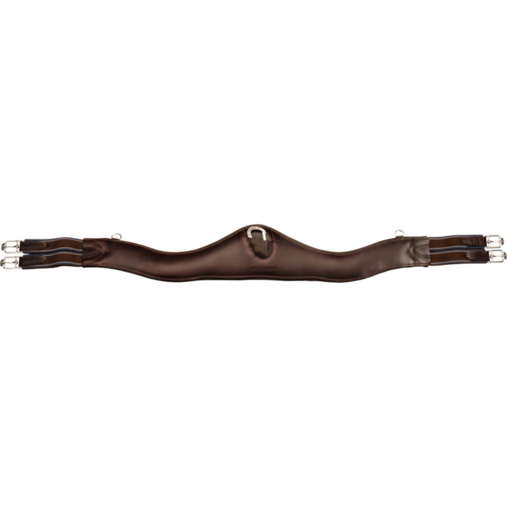 Stübben Leder-Sattelgurt Contour mit beidseitigem Elastikzug - ebony, Größe 120 cm