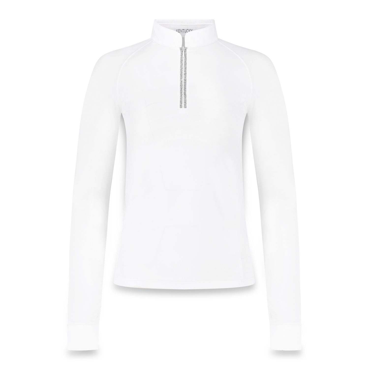 Kentucky Horsewear Turniershirt Classic Damen Glitzer Reisverschluss Lange Ärmeln