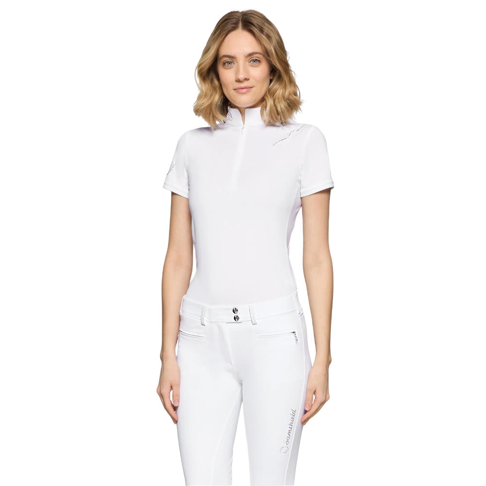 Samshield SS26 Lea Crystal Ferna Turniershirt kurzarm Damen - white, Größe L