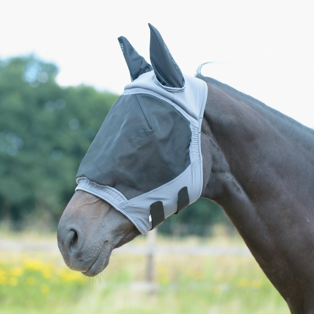 Busse Fliegenmaske FLY BUCKLER II - grau, Größe Pony