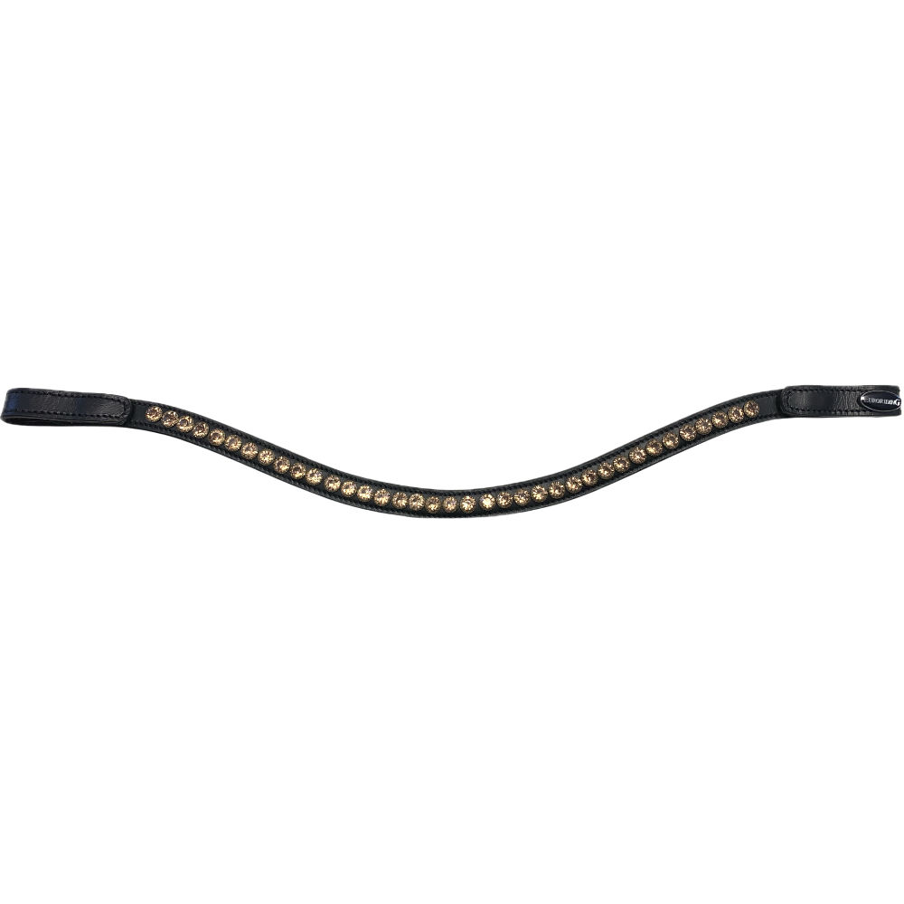 Euroriding Stirnband ColorFlash Quick Change System - schwarz/gold, Größe Pony