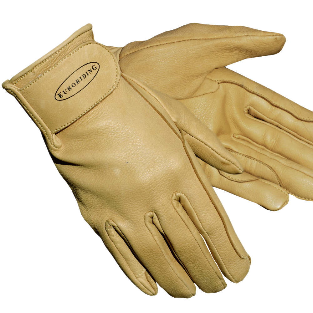Euroriding Handschuh Hirschleder - natur, Größe 7
