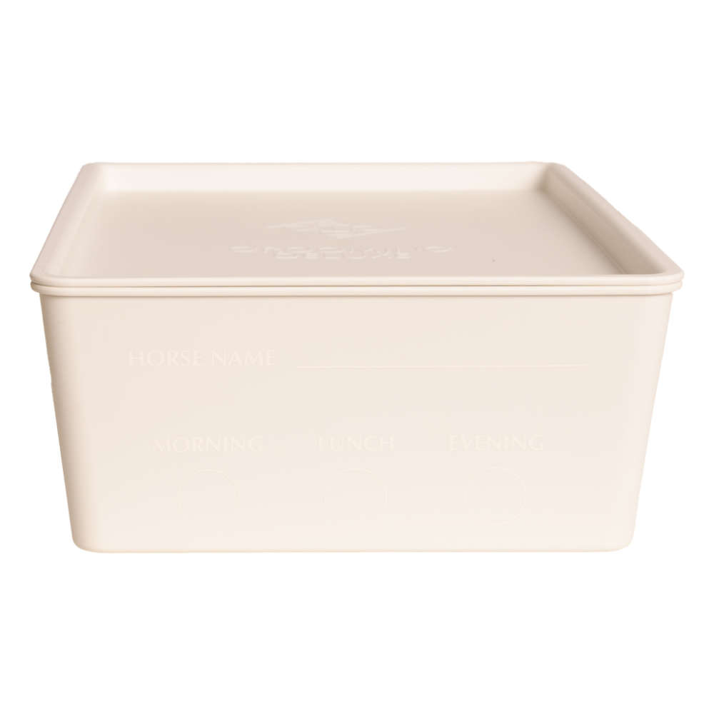 Grooming Deluxe Futterbox für Pferde mit Deckel - white, Größe 3.5L