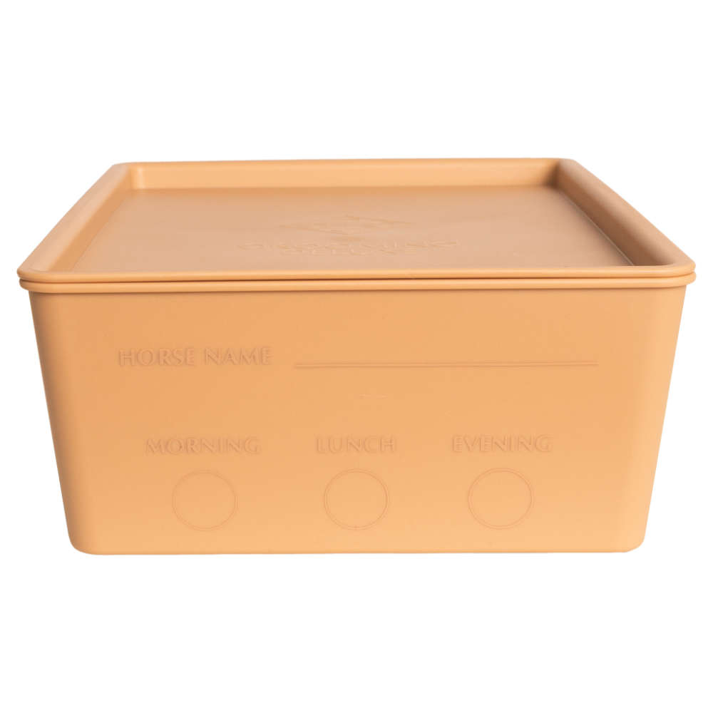 Grooming Deluxe Futterbox für Pferde mit Deckel - beige, Größe 3.5L