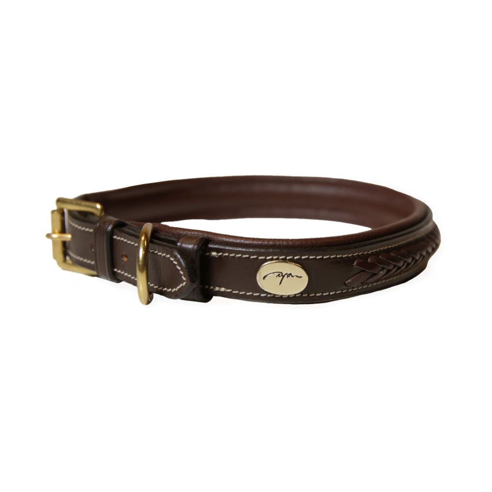 Dyon geflochtenes Hundehalsband - brown, Größe S