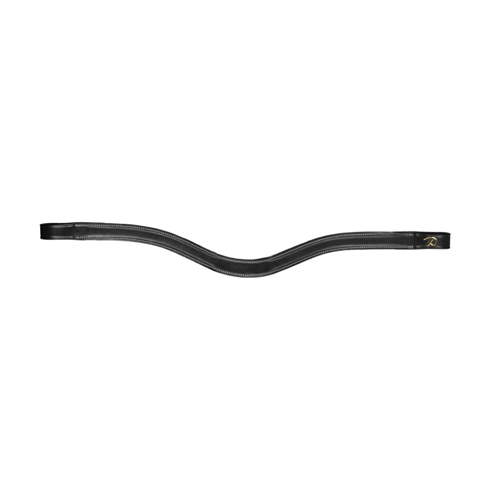 Dyon Stirnriemen in V-Form aus Flachleder - black, Größe Warmblut