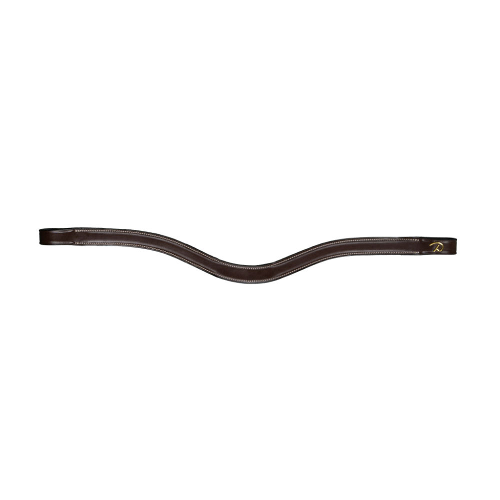 Dyon Stirnriemen in V-Form aus Flachleder - brown, Größe Warmblut