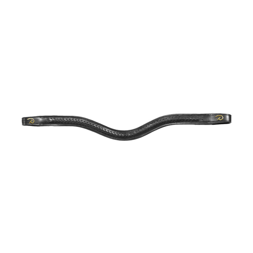 Dyon V-förmiges Stirnband mit geflochtenem Leder D Collection - black, Größe Pony