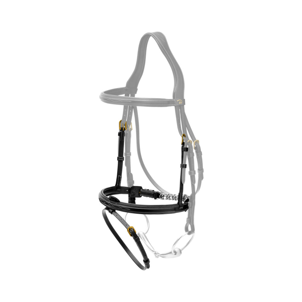 Dyon Flash Sperrnasenriemen mit Kette DY Collection - black, Größe Warmblut