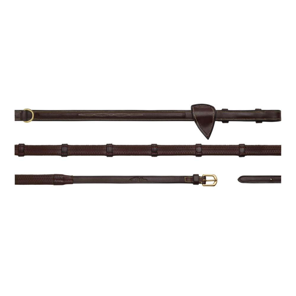 Dyon 1/2 Howlett Gummizügel mit 7 Lederstegen D Collection - brown, Größe Vollblut