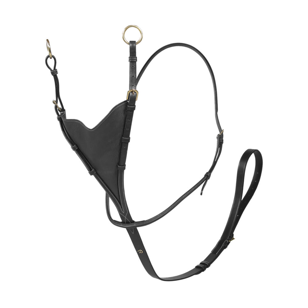 Dyon Bib-Martingal aus weichem Leder - black, Größe Warmblut