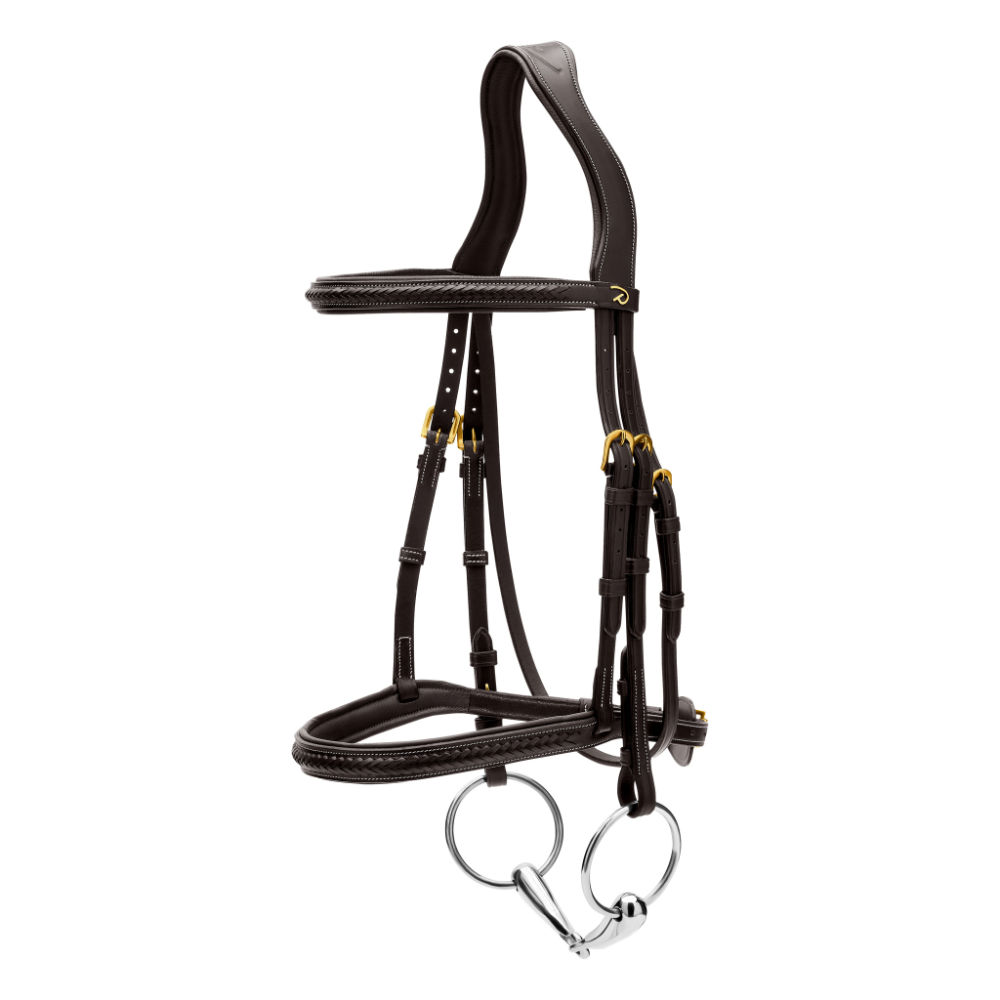 Dyon Trense mit geflochtenem Nasenriemen, ohne Stirnband Dy'on Collection - black, Größe Pony