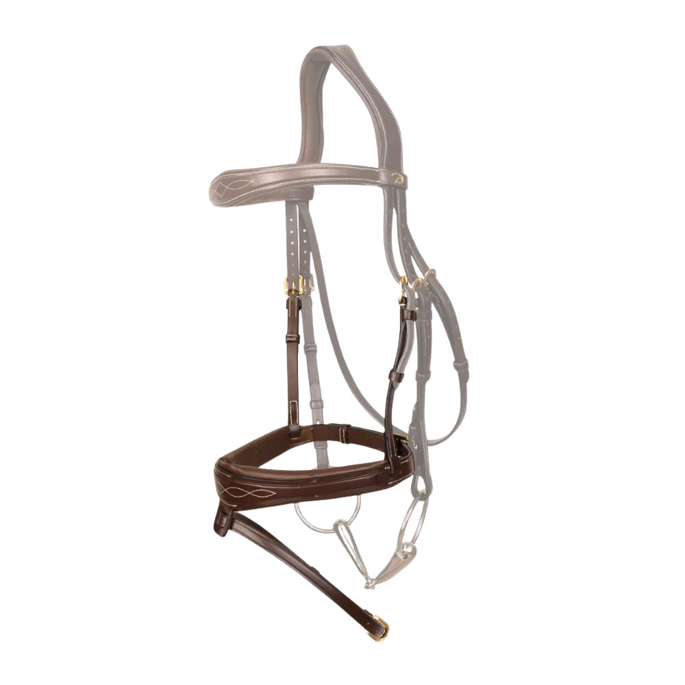 Dyon anatomische Spezialnasenband FEI - brown, Größe Warmblut Extra