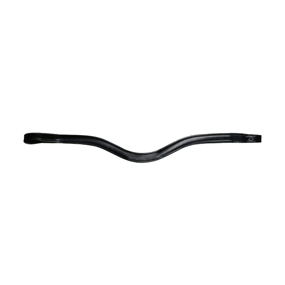 Dyon Stirnriemen in V-Form aus Flachleder New English Collection - black, Größe Warmblut Extra