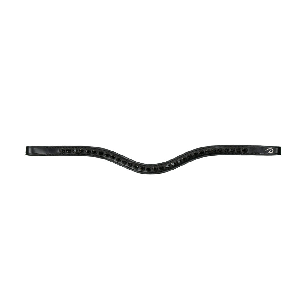 Dyon Stirnriemen in V-Form mit schwarzen Swarovskikristallen New English Collection - black, Größe Pony