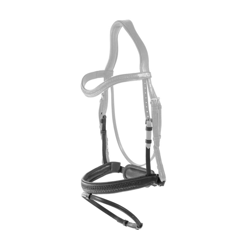 Dyon geflochtenes mittleres Reithalfter mit Rückzugverschluss New English Collection - black, Größe Warmblut