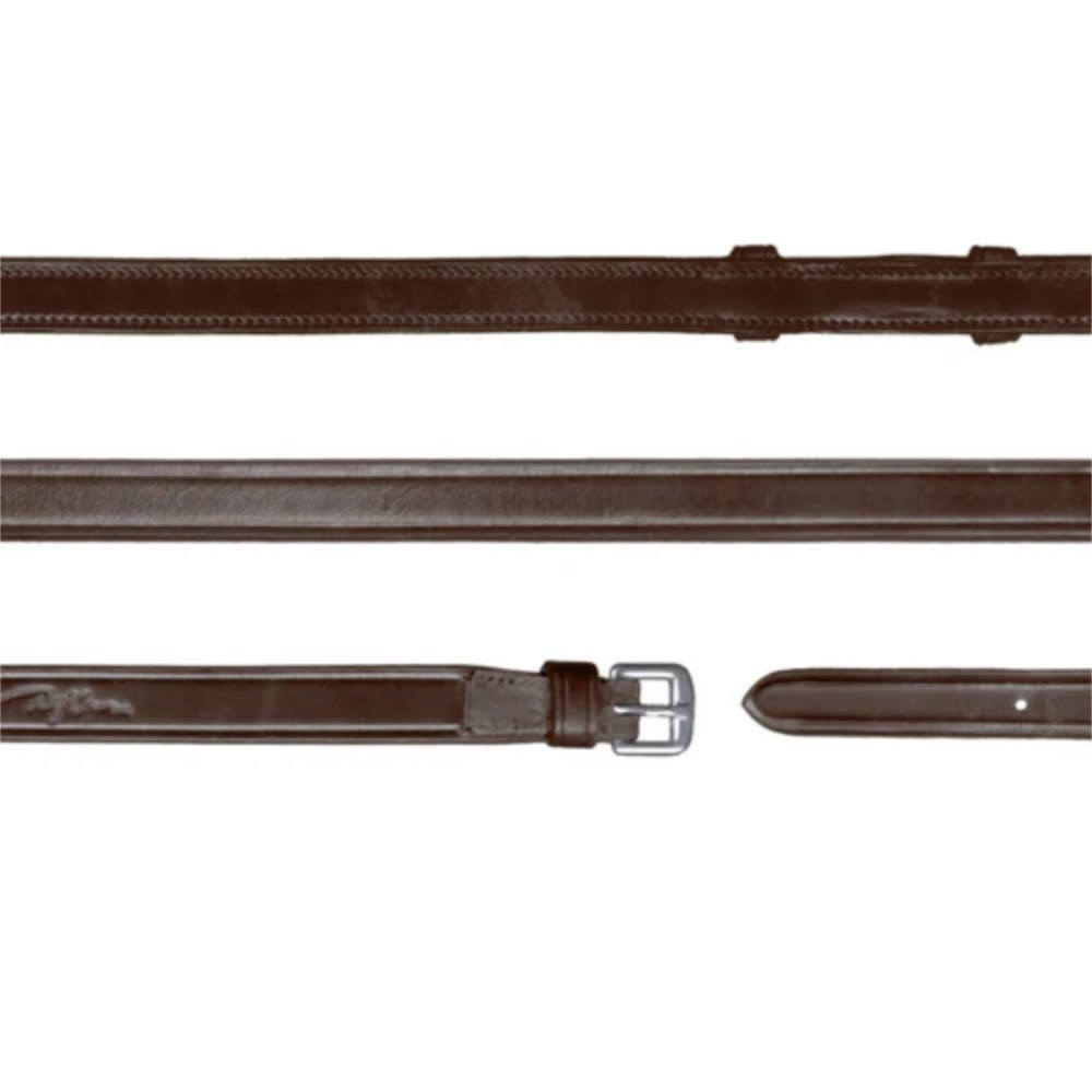 Dyon 1/2 Kandarenzügel aus Vollleder New English Collection - brown, Größe Warmblut Extra