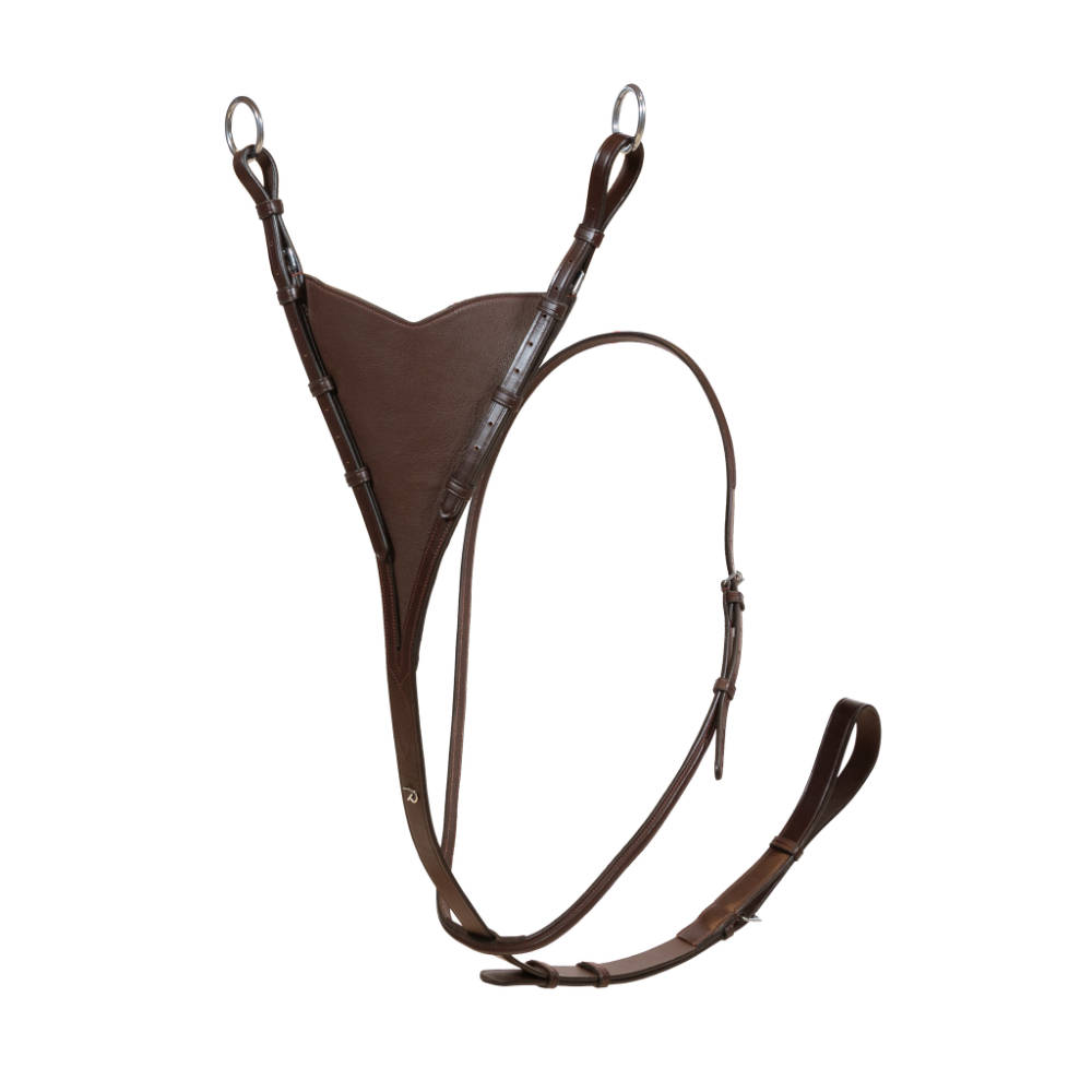 Dyon Bib-Martingal aus weichem Leder New English Collection - brown, Größe Pony