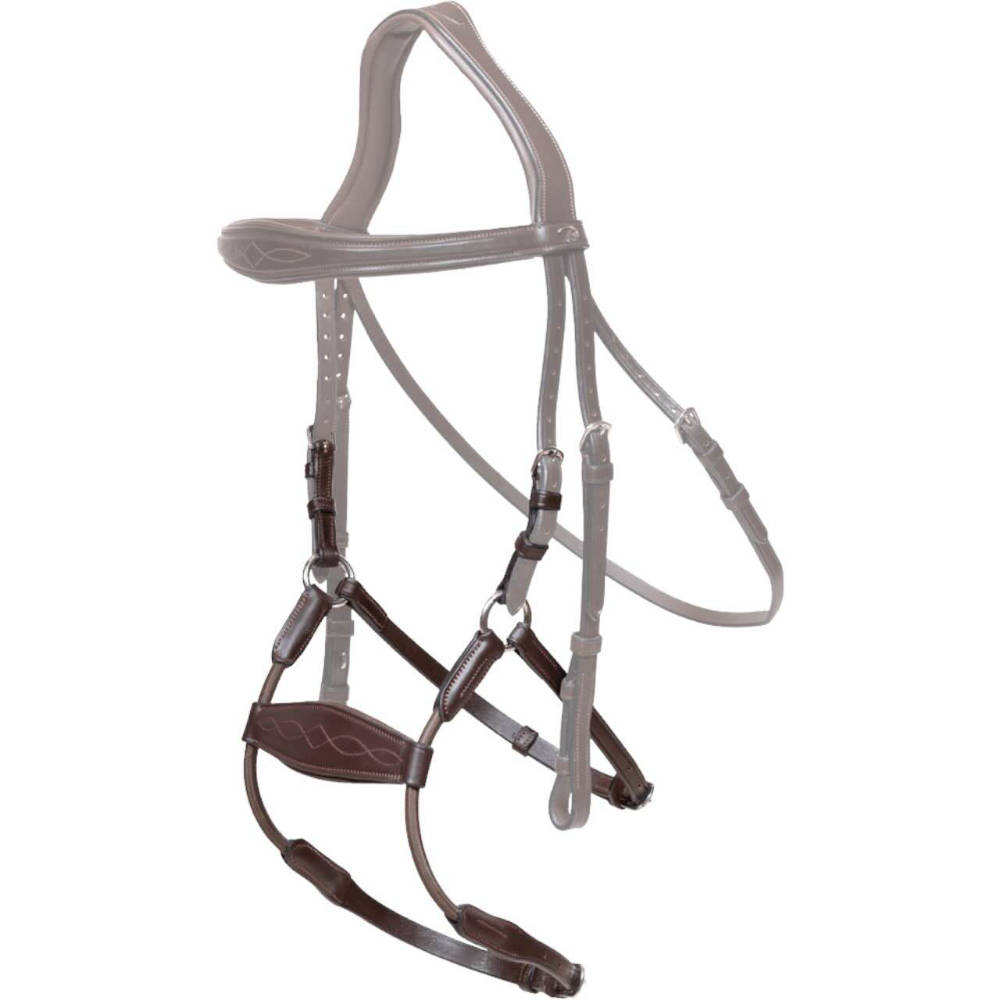 Dyon Hybrider Nasenriemen New English Collection - brown, Größe Warmblut Extra