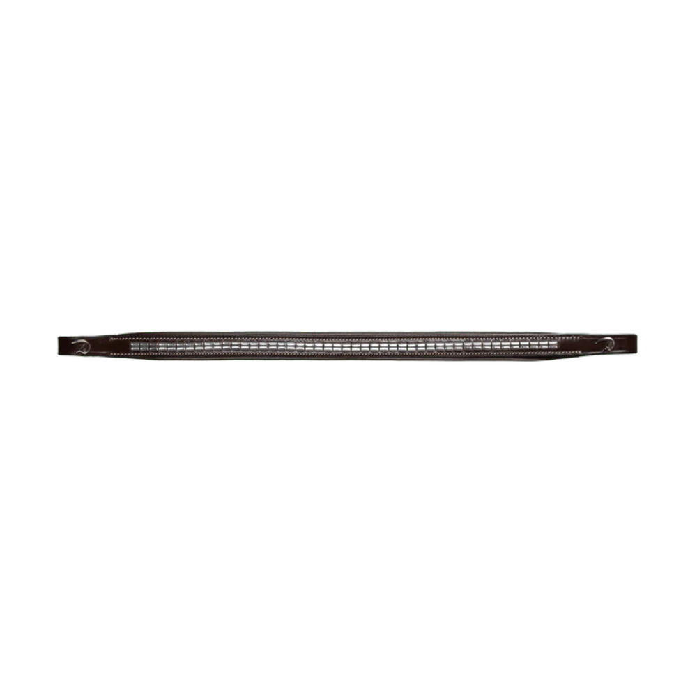 Dyon gerader Stirnriemen mit silbernen Messingbeschlägen US Collection - brown, Größe Warmblut Extra
