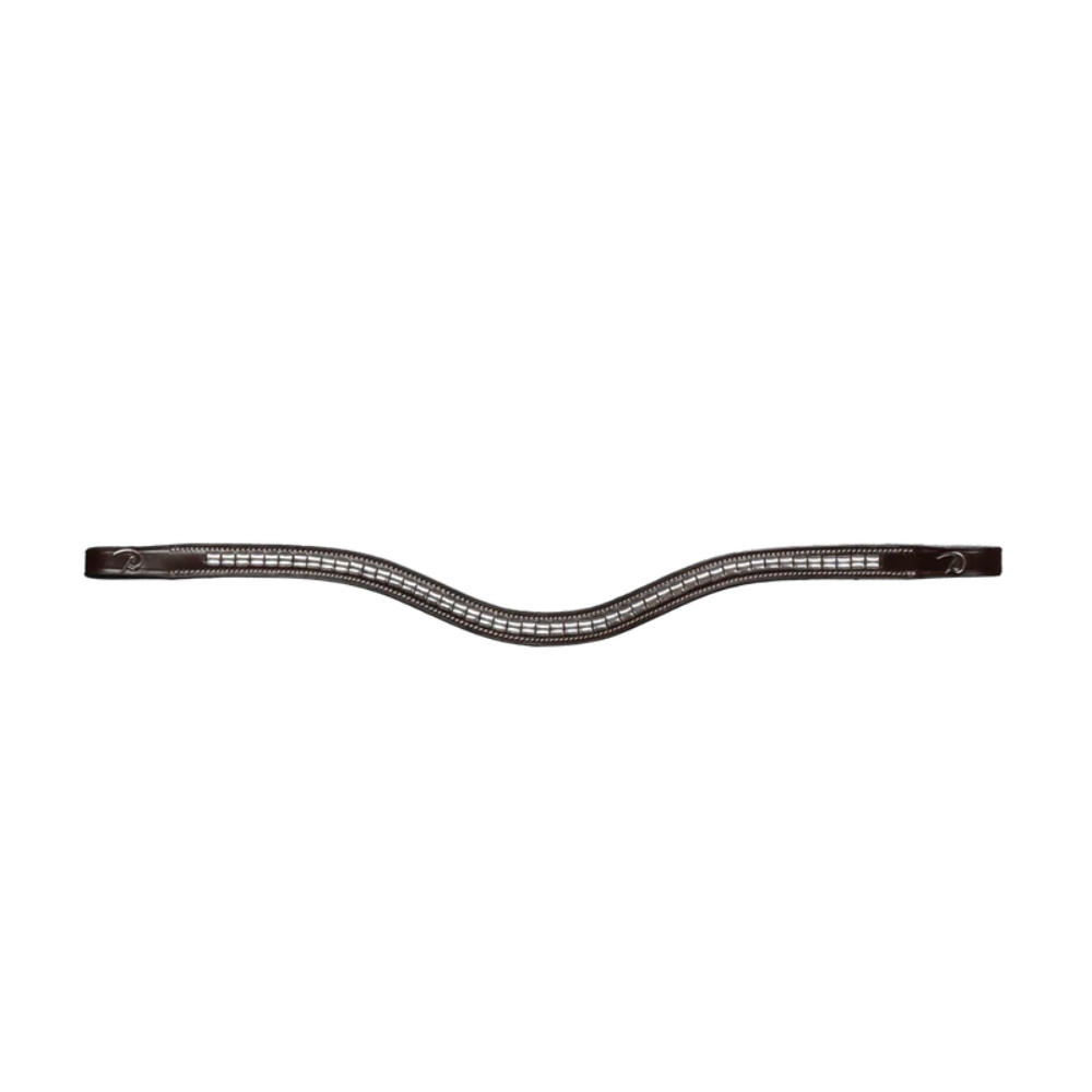 Dyon Stirnriemen in V-Form mit Silberbeschlägen US Collection - brown, Größe Vollblut