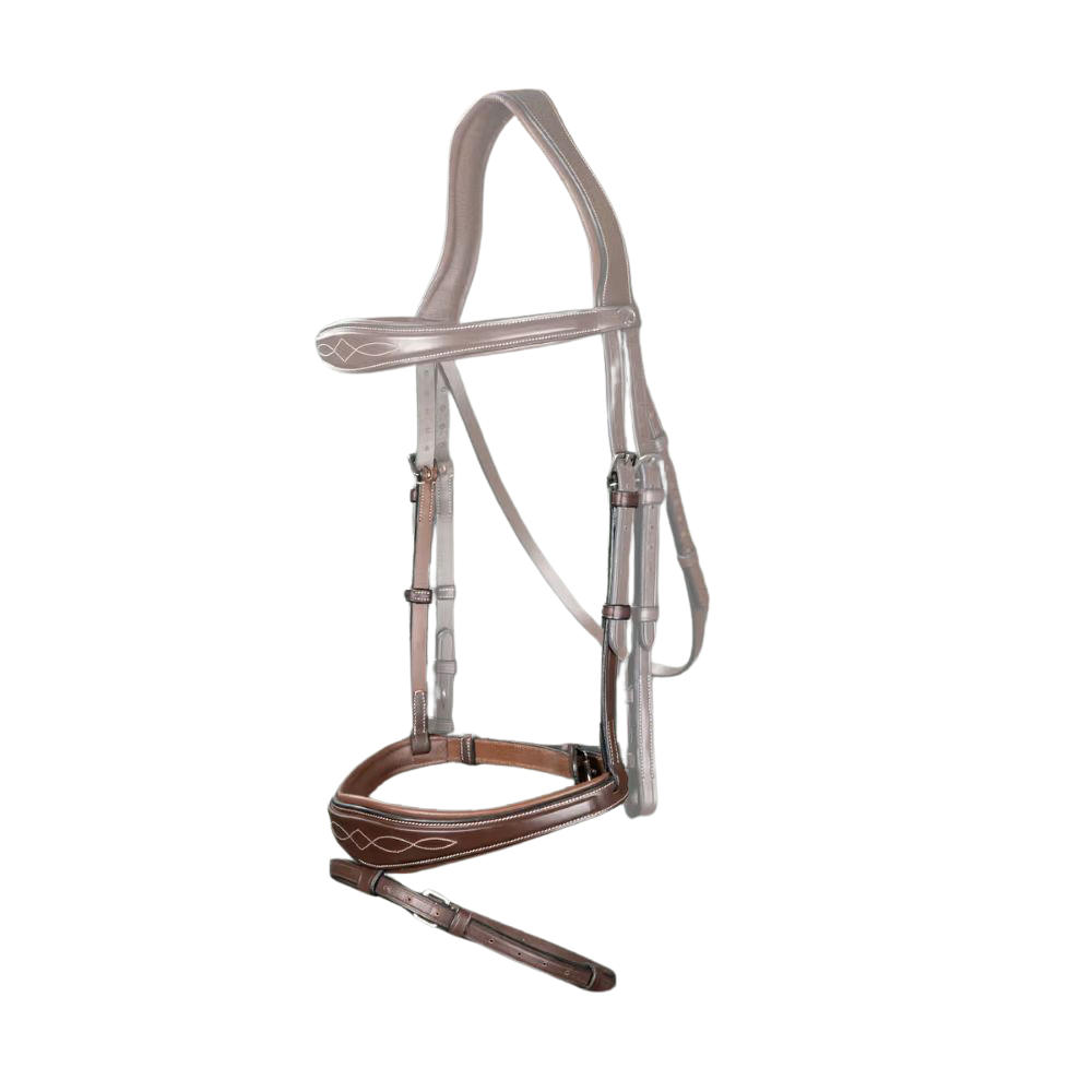 Dyon anatomischer Sperrnasenriemen US Collection - brown, Größe Warmblut Extra