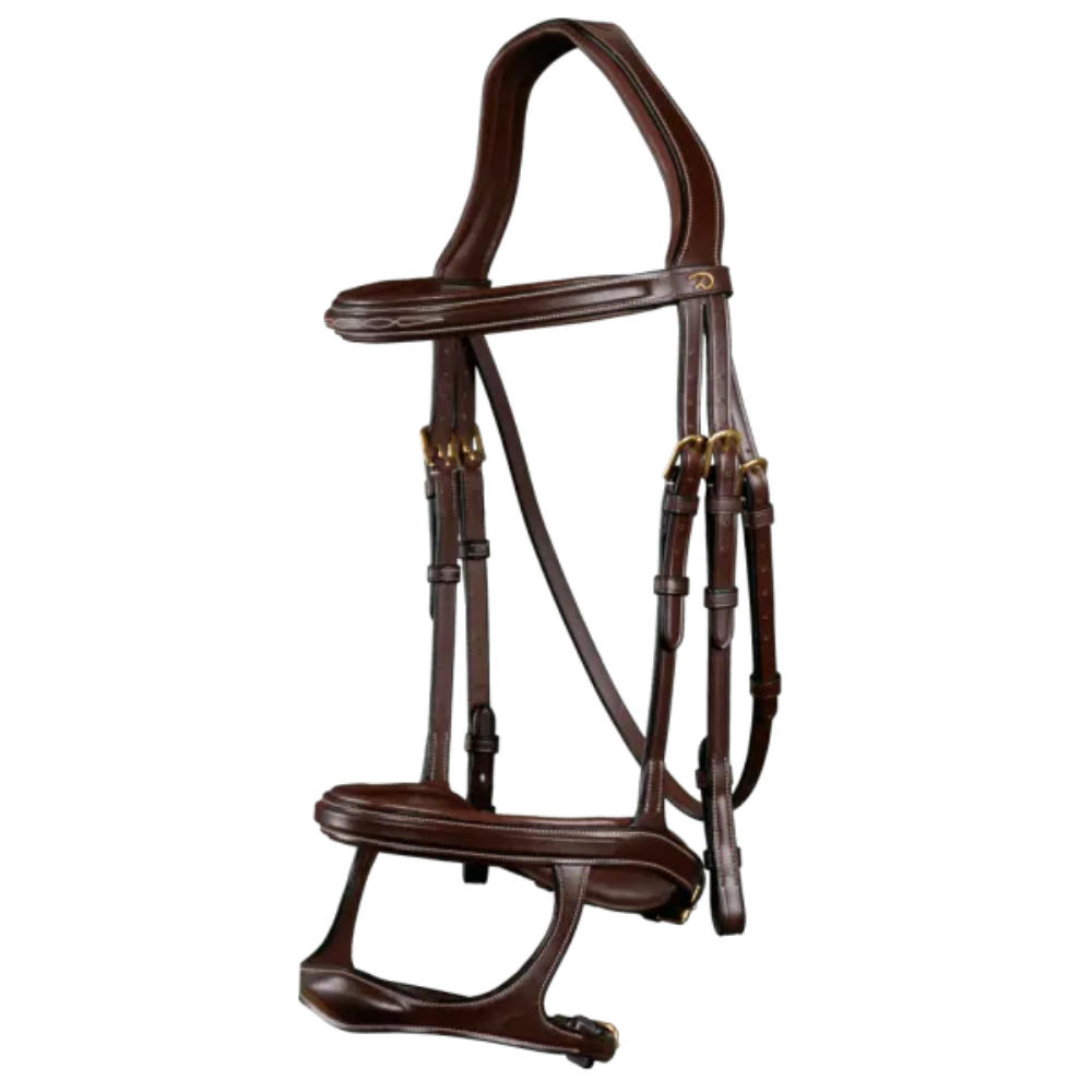Dyon Doppelnasenriemen US Collection - brown, Größe Warmblut Extra