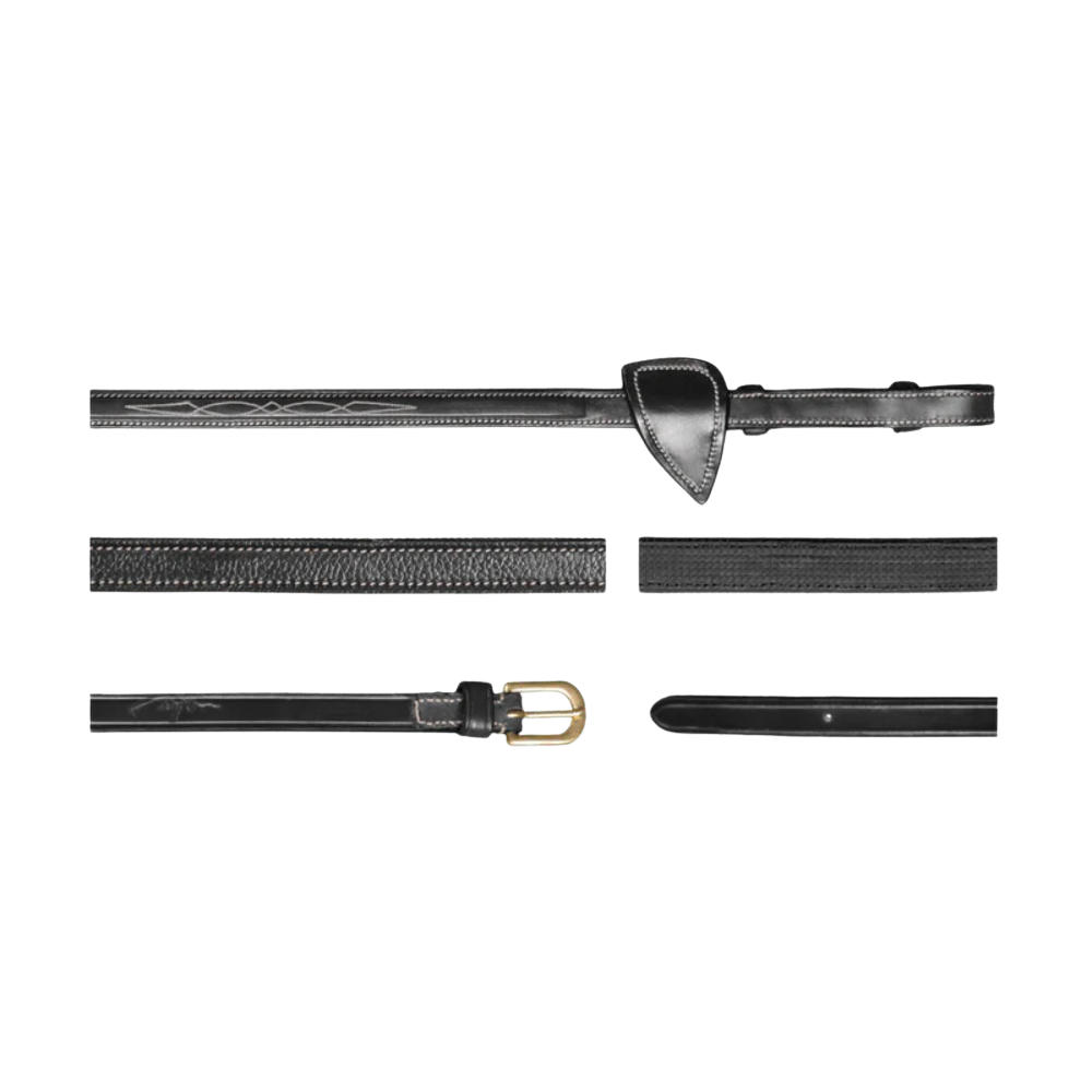 Dyon 1/2 Jagdzügel US Collection - black, Größe Warmblut Extra