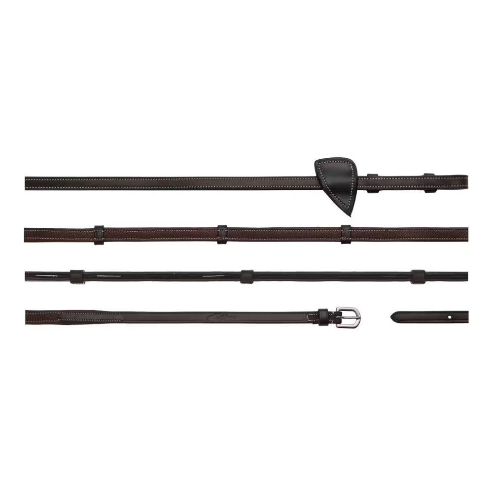 Dyon Lederzügel mit Griff 1/2 - brown, Größe Vollblut