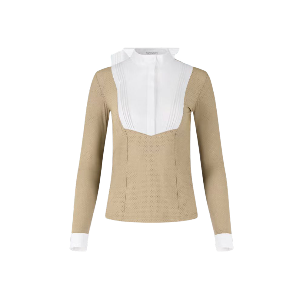 Kentucky Horsewear Turniershirt Damen Heritage Air Lange Ärmeln - beige, Größe 40